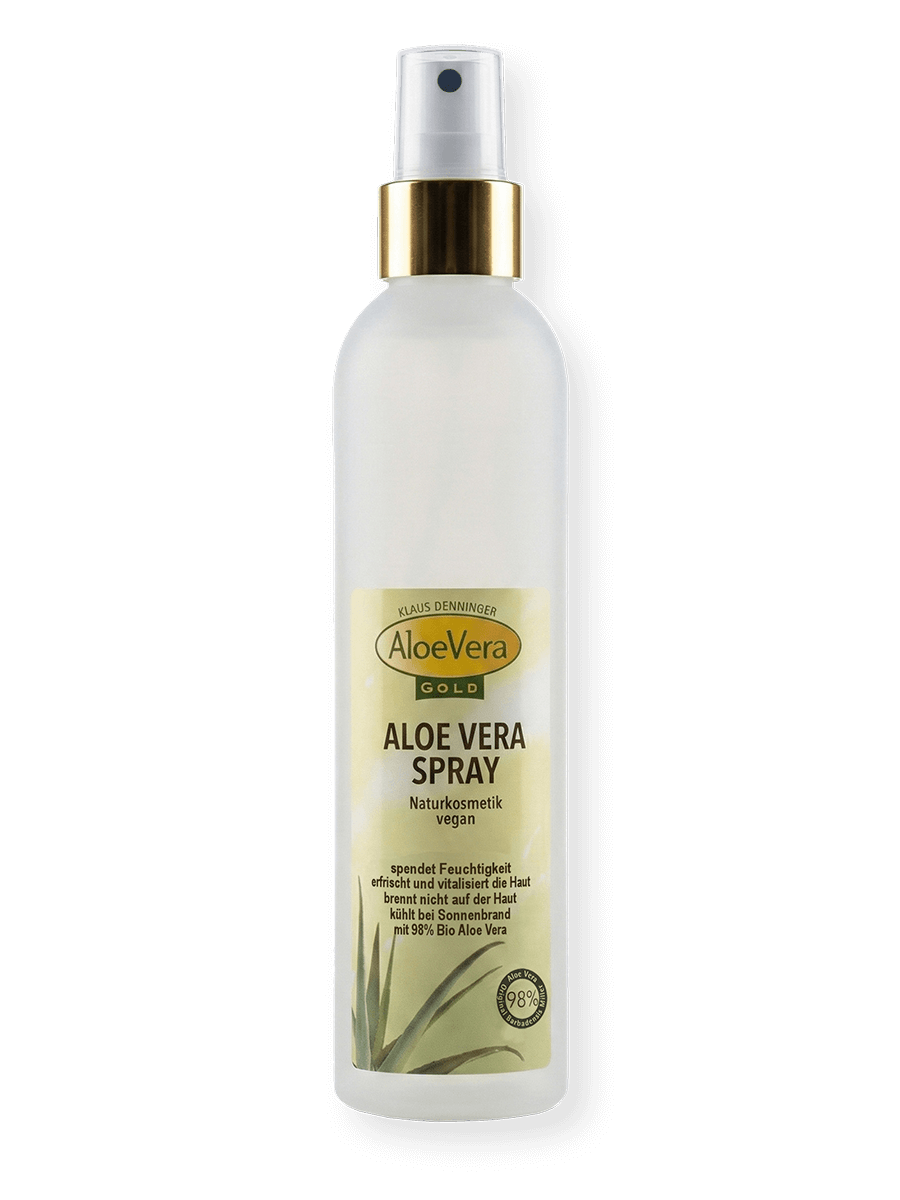 Aloe Vera Gold Spray mit Panthenol zur Beruhigung der Haut