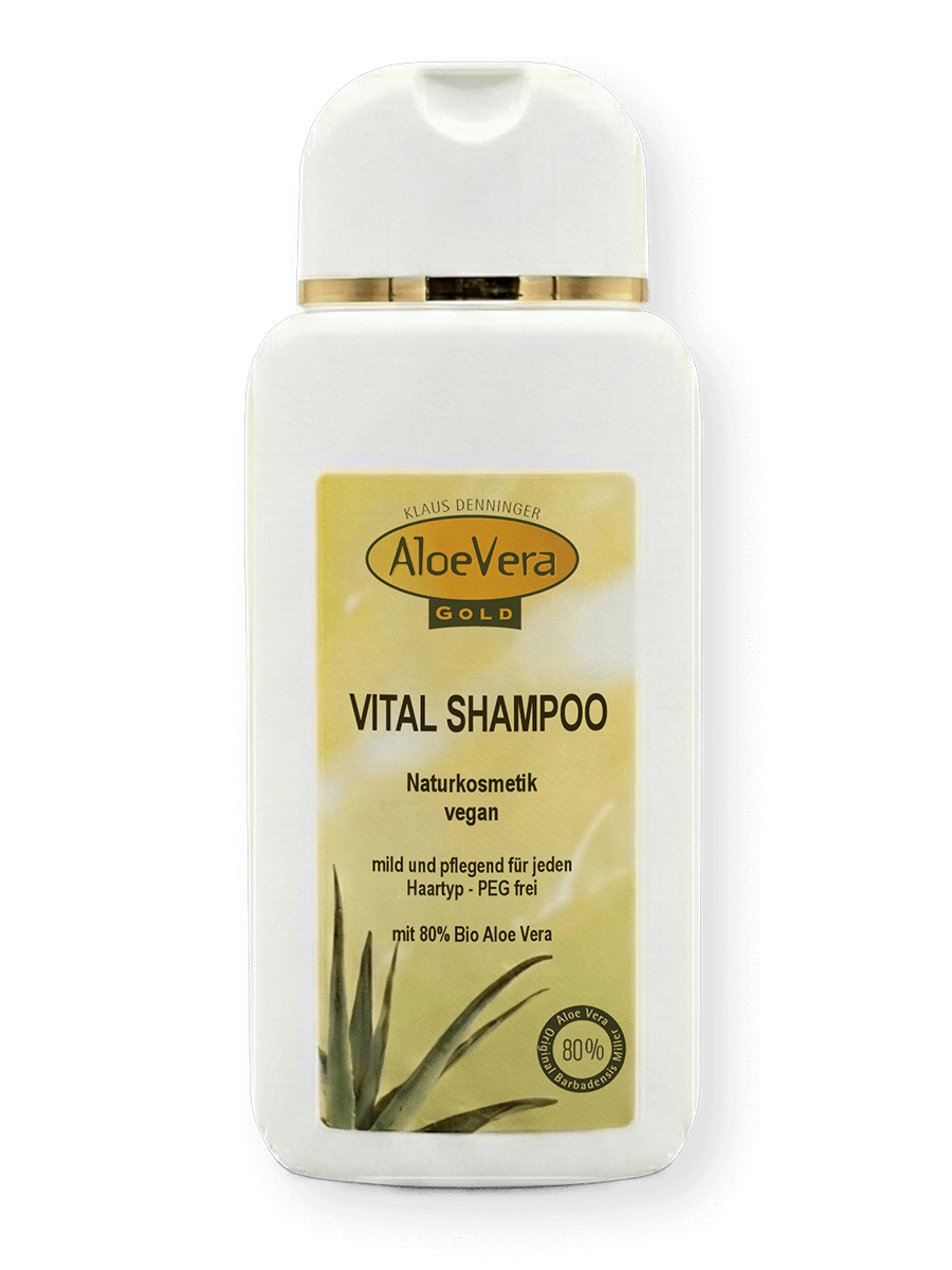 Aloe Vera Gold Vital Shampoo mit 80 Prozent Pflanzensaft für die Haare