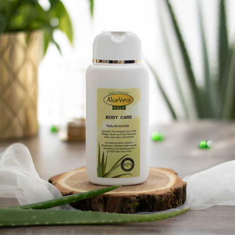 Aloe Vera Gold Body Care Lotion zur Feuchtigkeitspflege mit 82% Aloe Vera