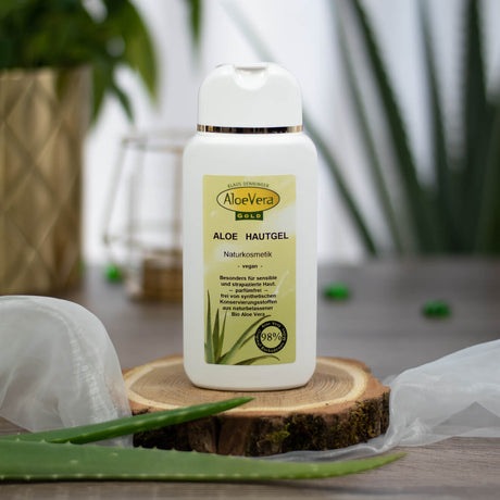 Aloe Vera Gold Hautgel mit 98 Prozent Bio Aloe Vera