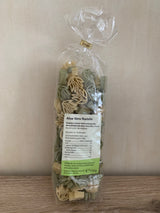 Rückseitenetikett der Aloe Vera Gold Wellness Pasta mit Zutatenliste, Kochzeit und Nährwerttabelle, 250 g